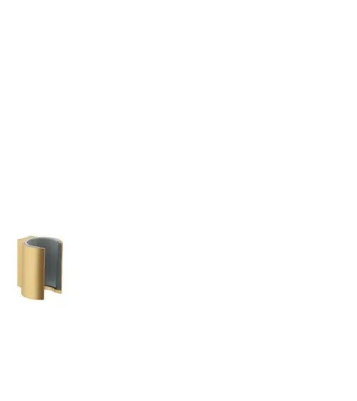 Brausehalter in gebürstetem Gold, von AXOR, zeigt eine geschwungene Form und ist auf einem weißen Hintergrund platziert.